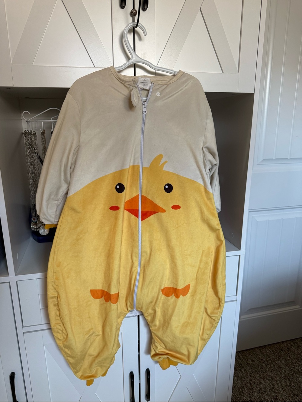 Beige & Yellow Chick One-Piece for Kids